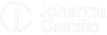 Logo minimalista en color blanco con fondo transparente. Muestra el nombre “Johanna Castillo” junto a un símbolo circular formado por las iniciales “J” y “C”, representando un diseño profesional y moderno para consultoría SAP.